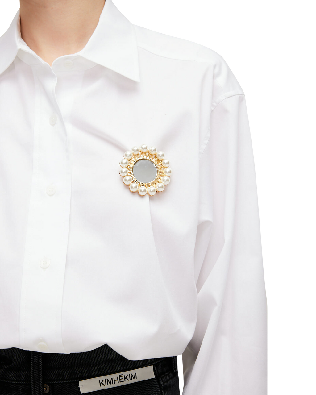 Kimhe Kim - Shirt With Brooch (White) product image 7 | TRAB K-Fashion Australia