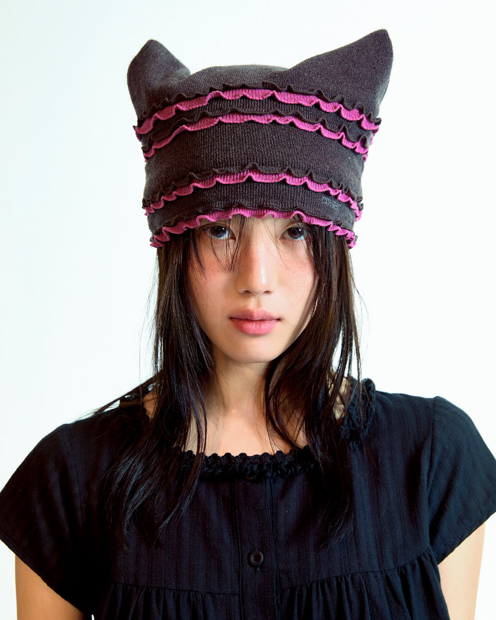 Coyseio - Fringe Shirring Blouse (Black) product image 6 | TRAB K-Fashion Australia