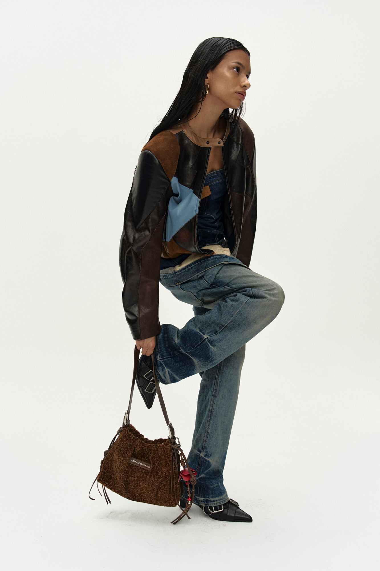 Andersson Bell - Unisex Asymmetric Layered Wide-Leg Jeans (Blue) product image 10 | TRAB K-Fashion Australia