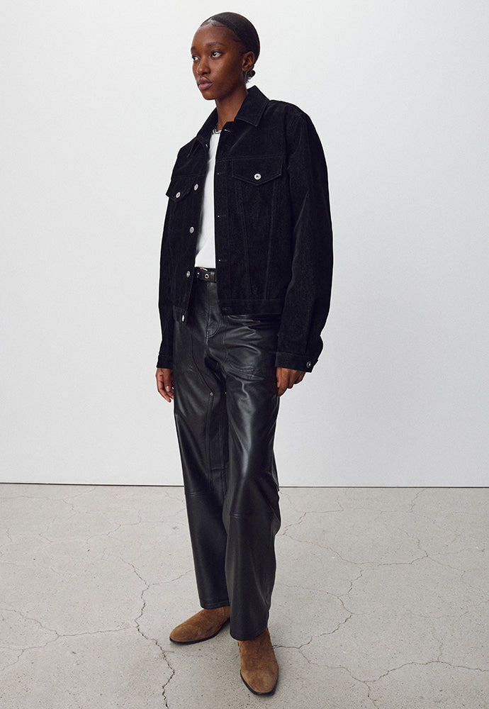 Tonywack - Velvet Denim Trucker Jacket (Black) product image 6 | TRAB K-Fashion Australia