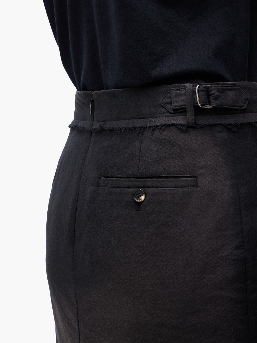 Jiyong Kim - Sun-Bleached Raw-Edge Skirt (Black) product image 5 | TRAB K-Fashion Australia