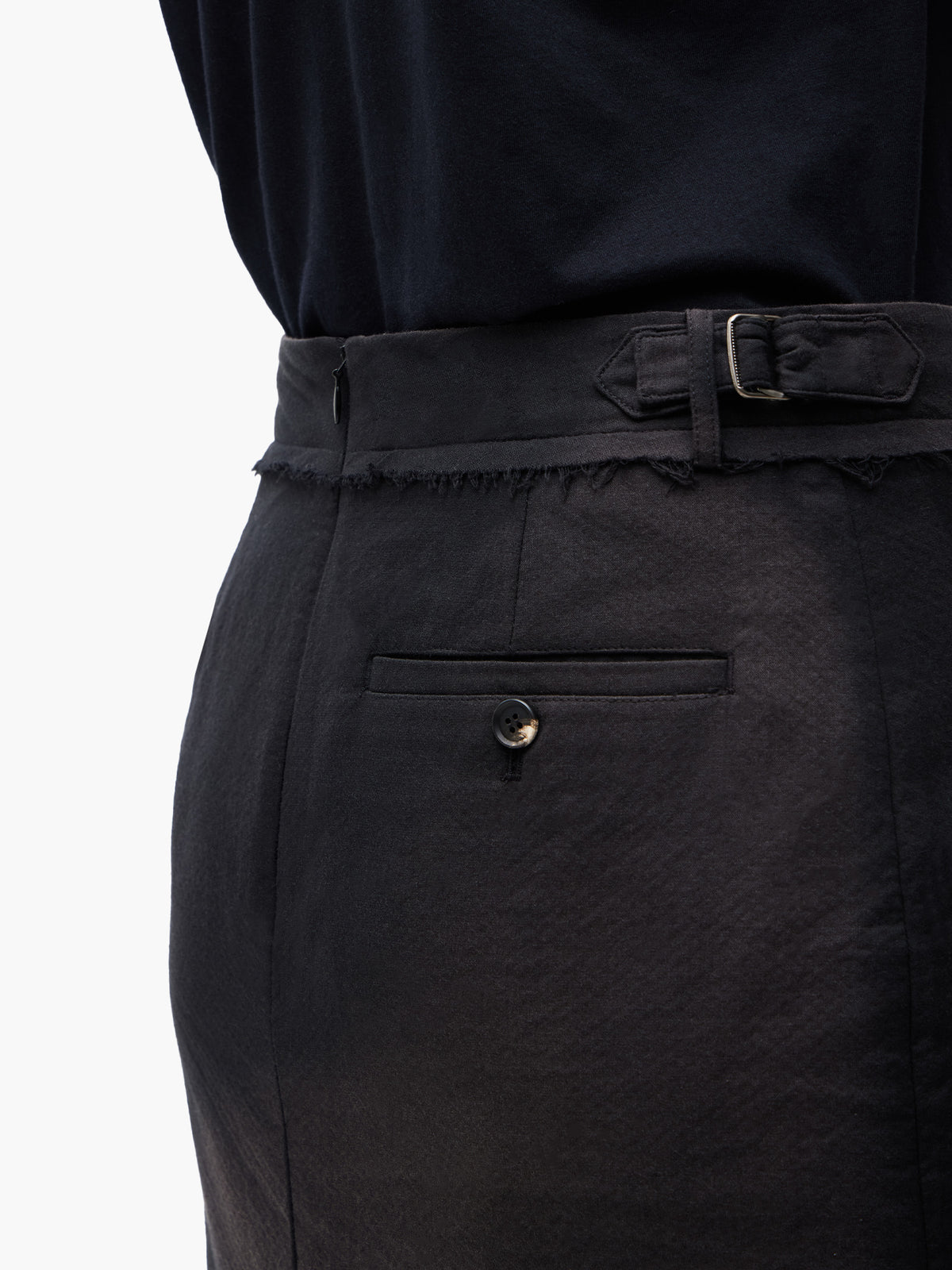 Jiyong Kim - Sun-Bleached Raw-Edge Skirt (Black) product image 5 | TRAB K-Fashion Australia