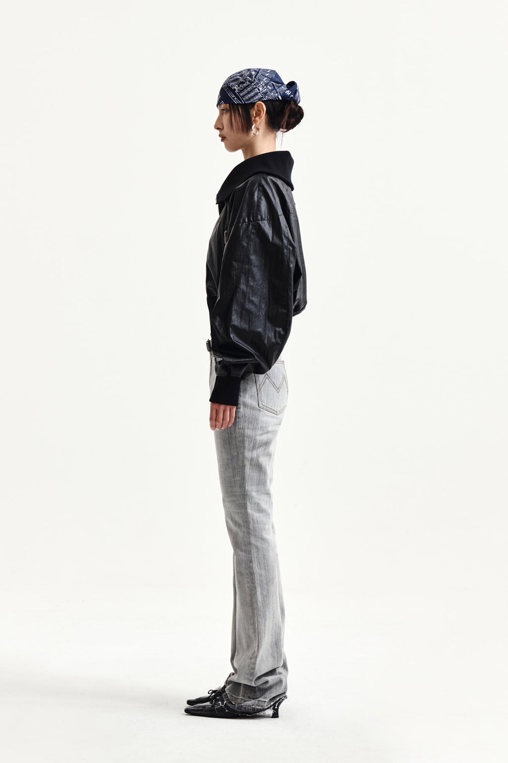 Matin Kim - Washed Point Boots Cut Denim Pants (Grey) product image 6 | TRAB K-Fashion Australia