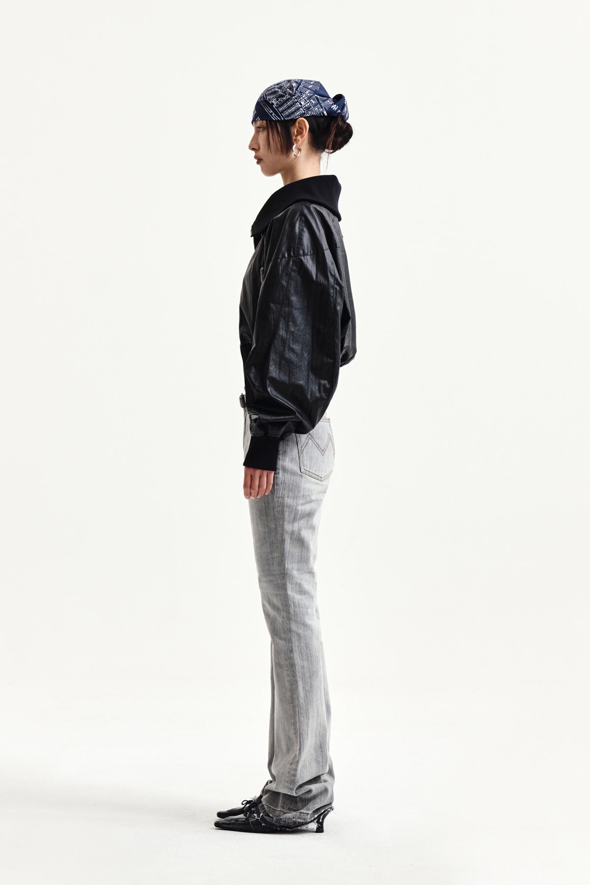 Matin Kim - Washed Point Boots Cut Denim Pants (Grey) product image 6 | TRAB K-Fashion Australia