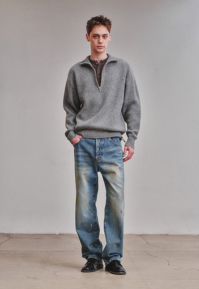 Art if acts - Painted Regular 5P Denim Pants (Used Indigo) product image 2 | TRAB K-Fashion Australia