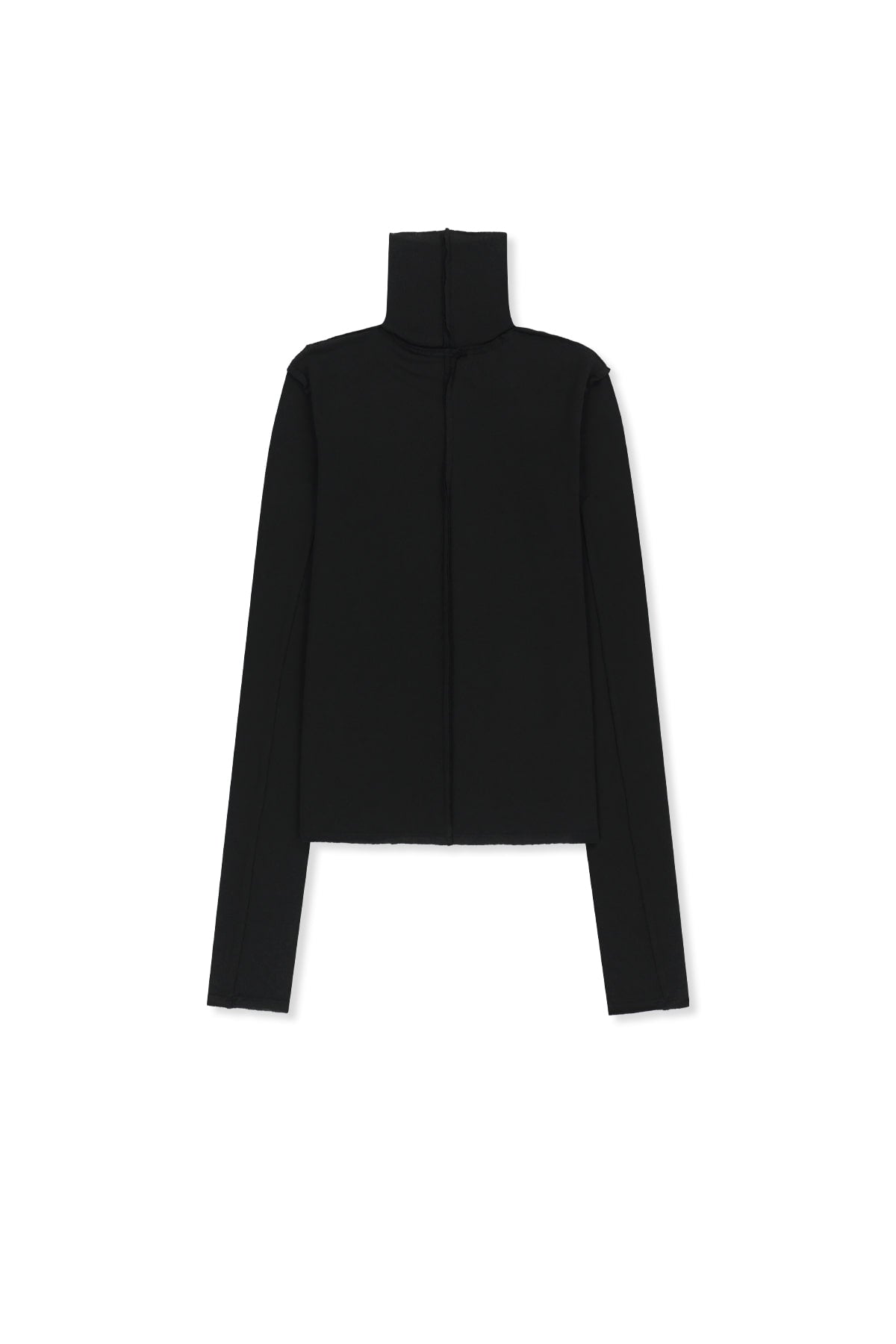 Matin Kim - Raw Cut High Neck Top (Black) product image 2 | TRAB K-Fashion Australia