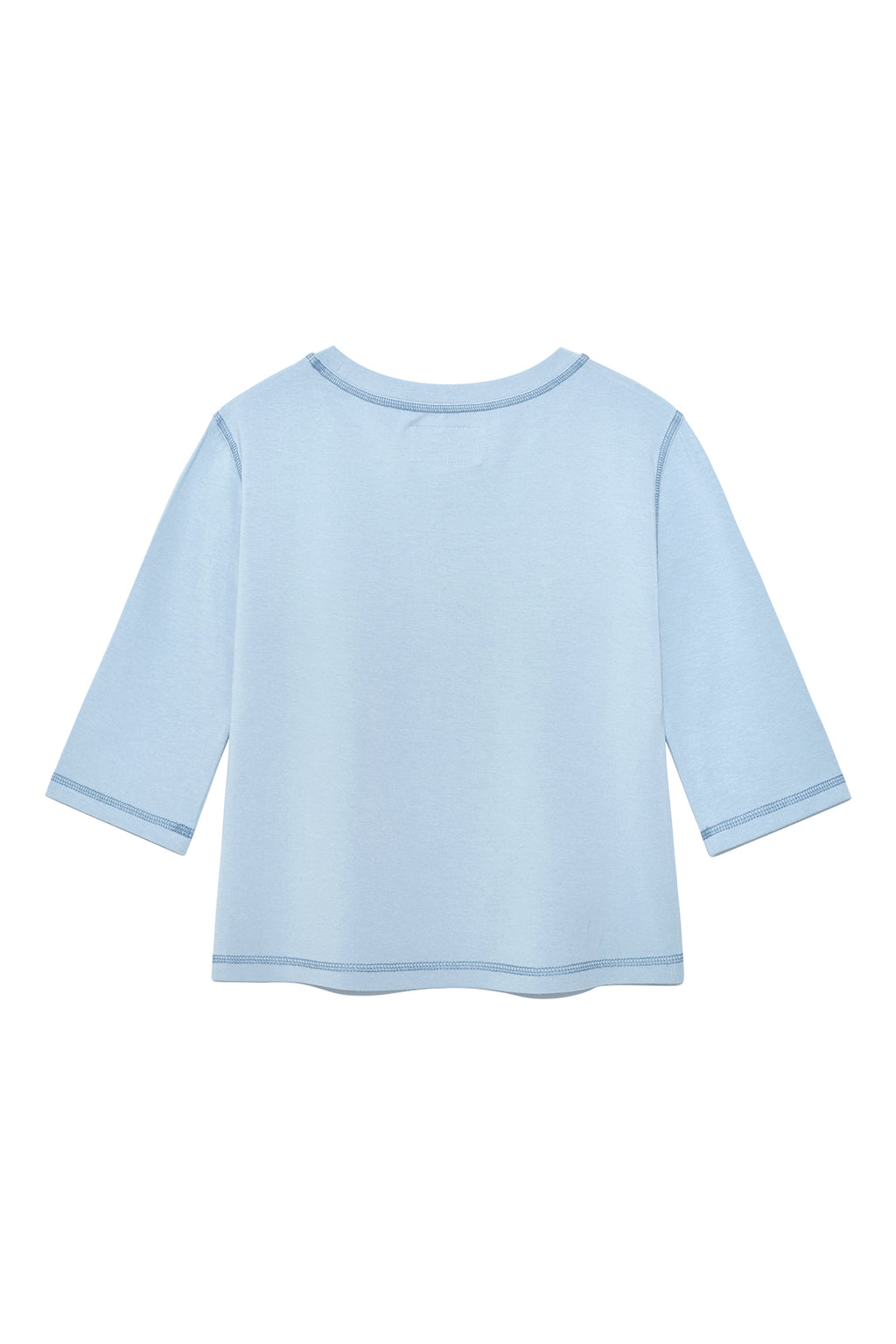 Matin Kim - Three Quarter Logo Slim Top (Light Blue) product image 2 | TRAB K-Fashion Australia