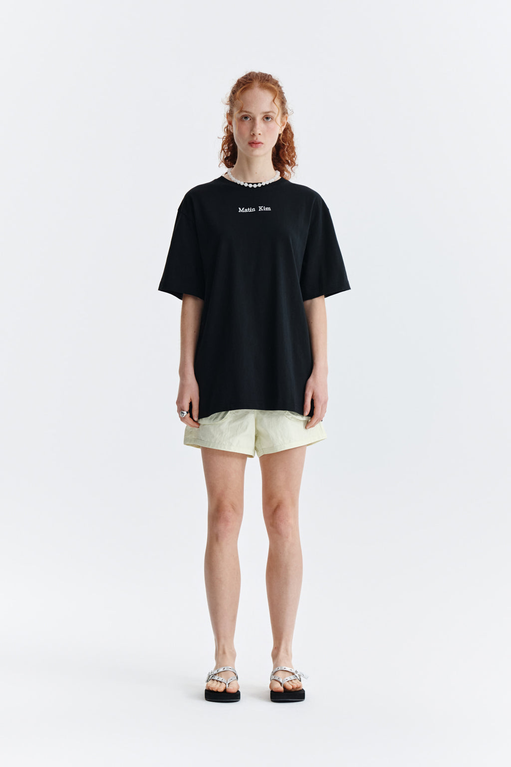 Matin Kim - Embroidery Small Logo Oversize Top (Black) product image 5 | TRAB K-Fashion Australia