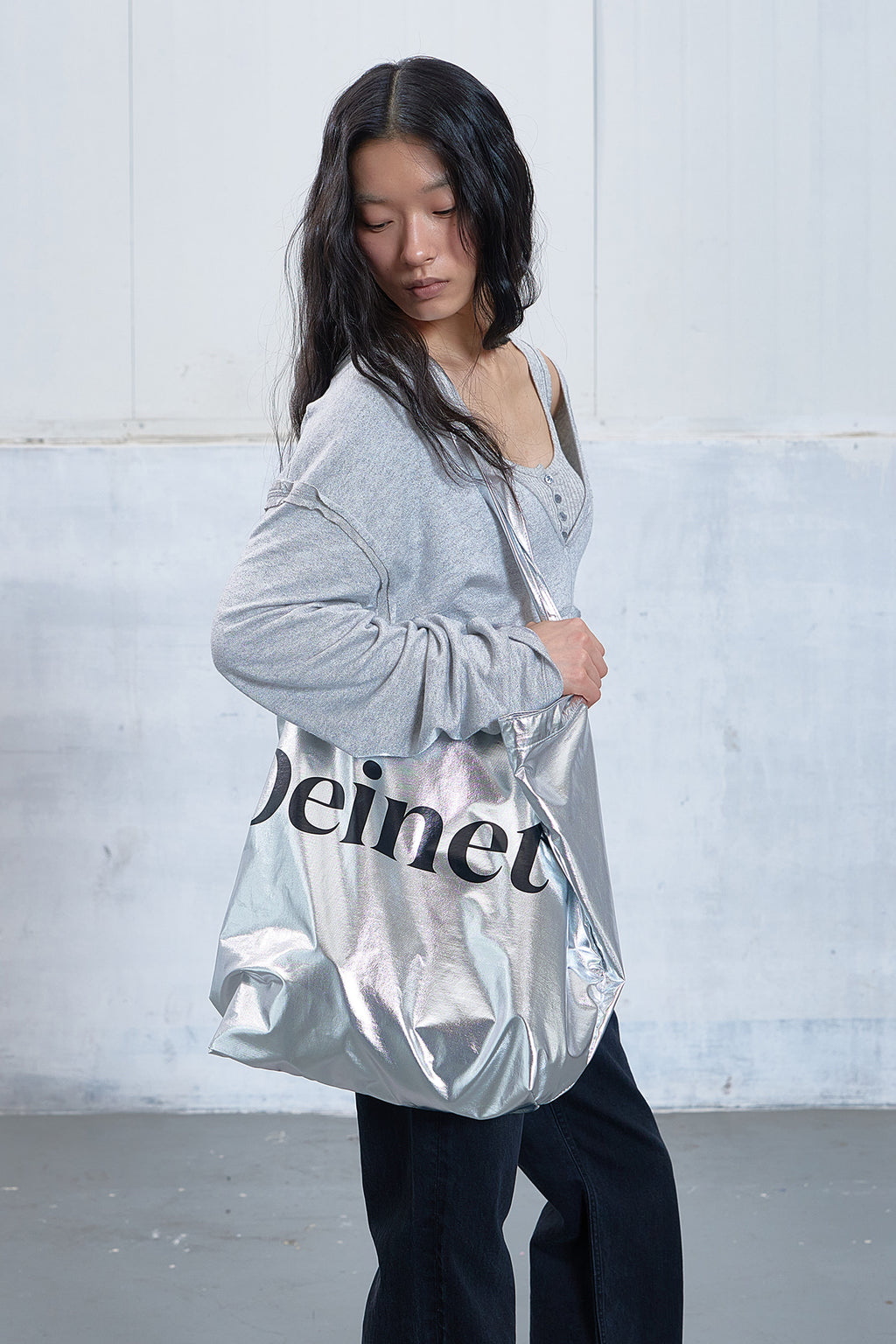 Deinet - Raw V Long Sleeve (Melange Grey) product image 5 | TRAB K-Fashion Australia