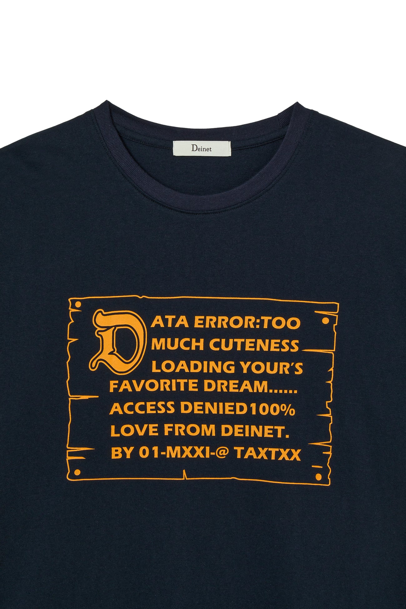 Deinet - D Lettering Graphic Oversized T-Shirt (Navy) product image 3 | TRAB K-Fashion Australia