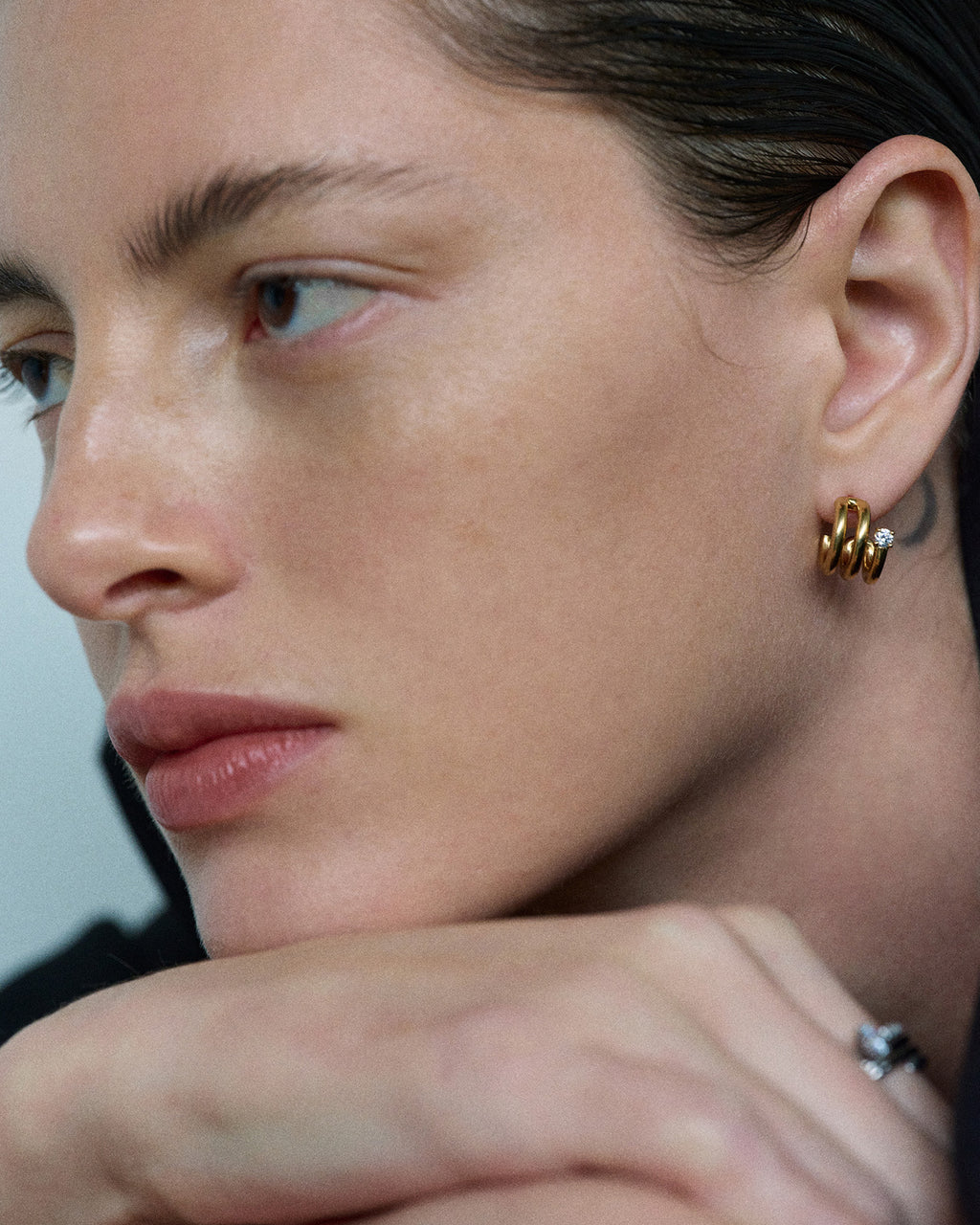 Numbering - Coil with Stone Earrings #8102 product image 1 | TRAB K-Fashion Australia