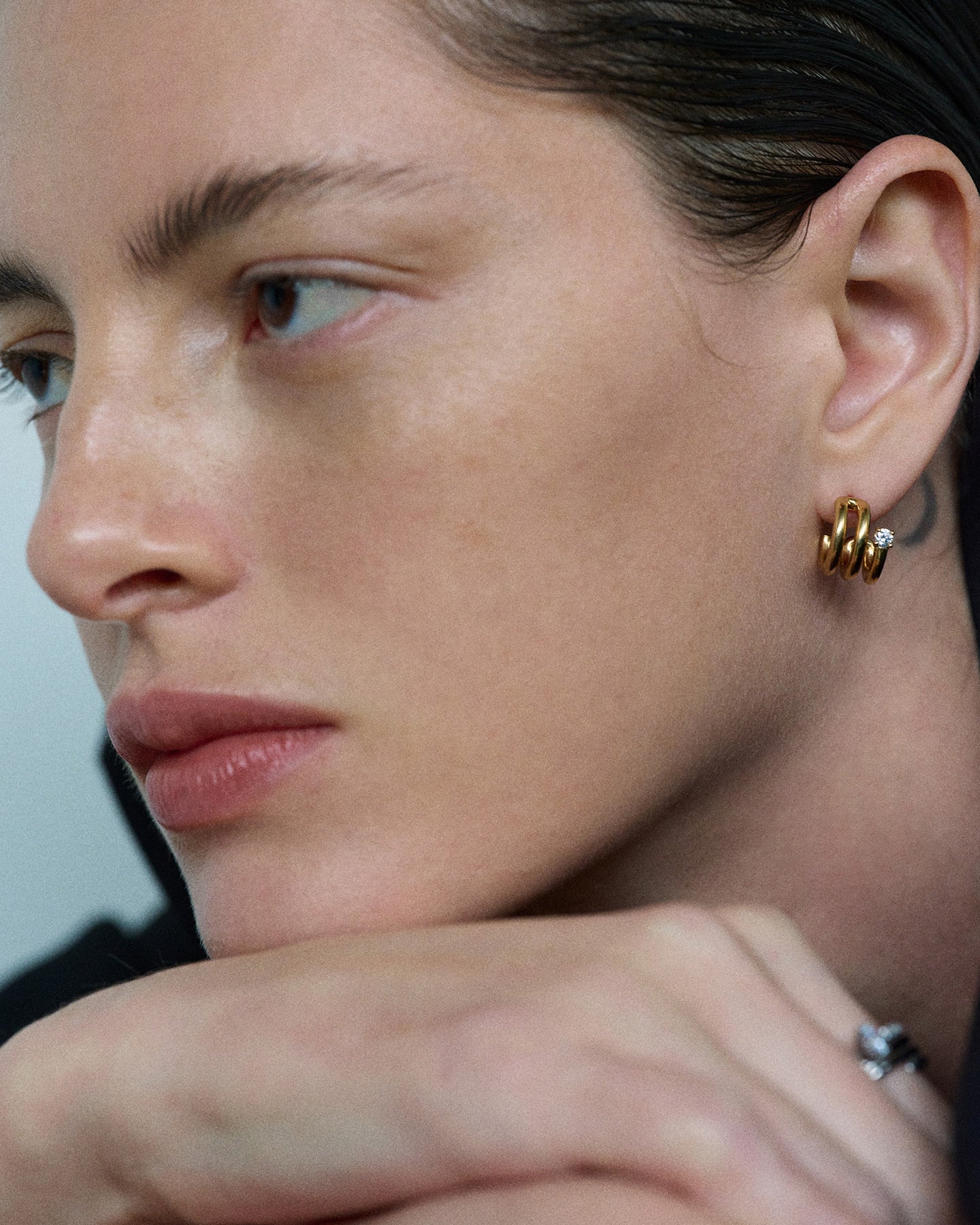 Numbering - Coil with Stone Earrings #8102 product image 1 | TRAB K-Fashion Australia