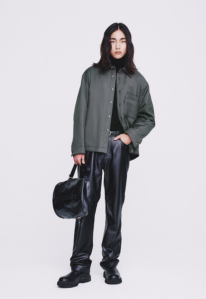 Tonywack - Hard Twist Wool Padded Shirt Jacket (Dark Olive) product image 5 | TRAB K-Fashion Australia