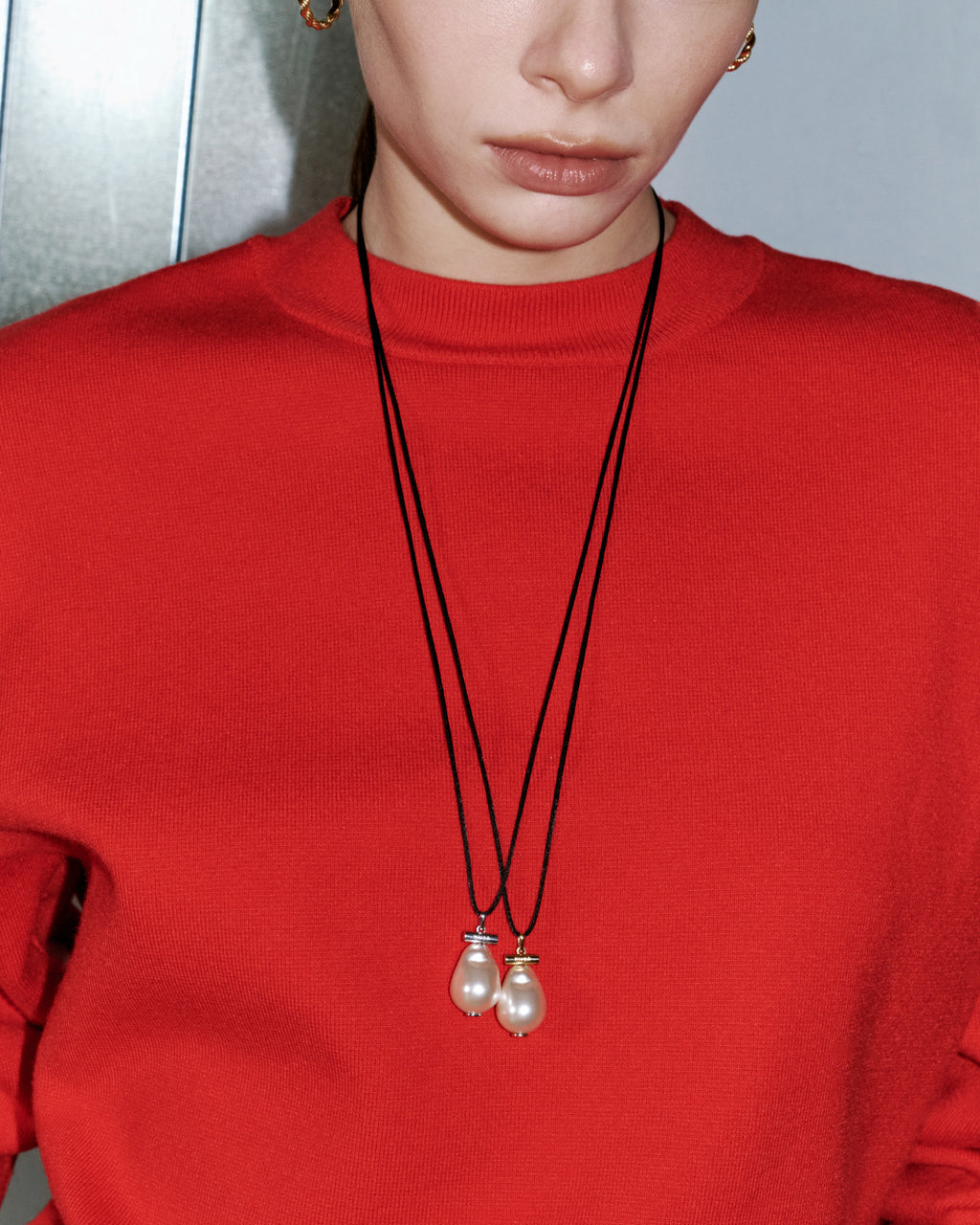 Numbering - Baroque Pearl Cord Necklace #6830 product image 1 | TRAB K-Fashion Australia