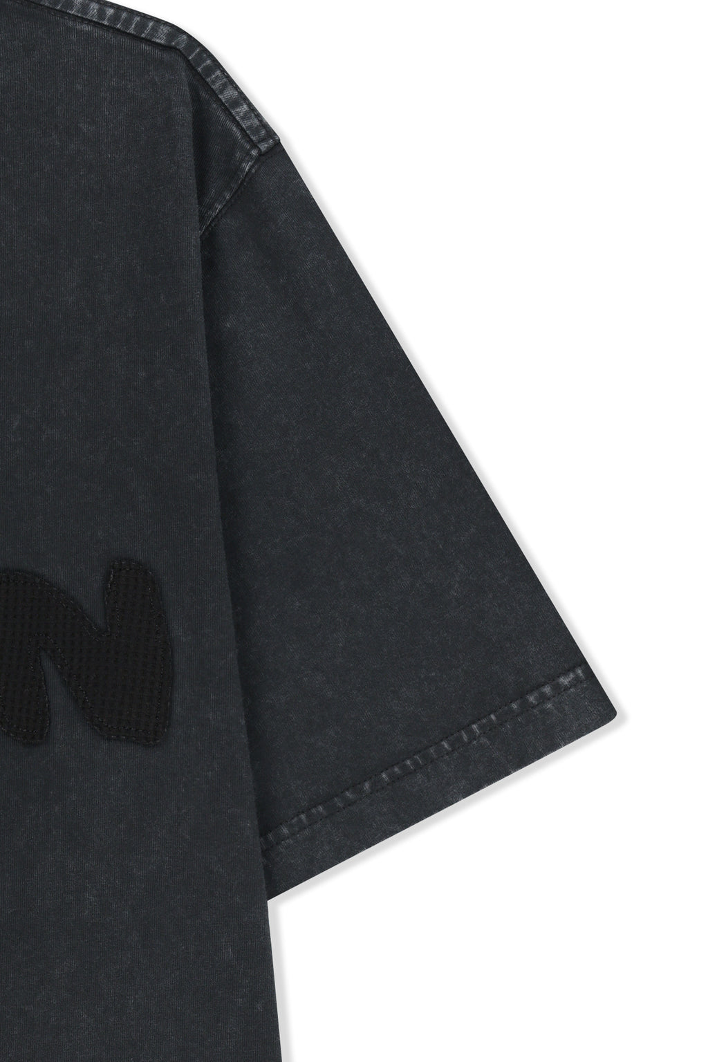 Matin Kim - Waffle Applique Logo Top (Charcoal) product image 5 | TRAB K-Fashion Australia
