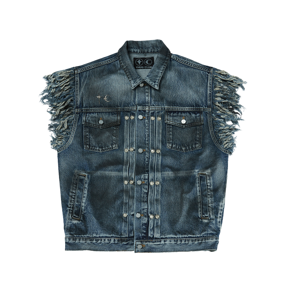Thug Club - TC Angels Denim Vest (Blue) product image 1 | TRAB K-Fashion Australia
