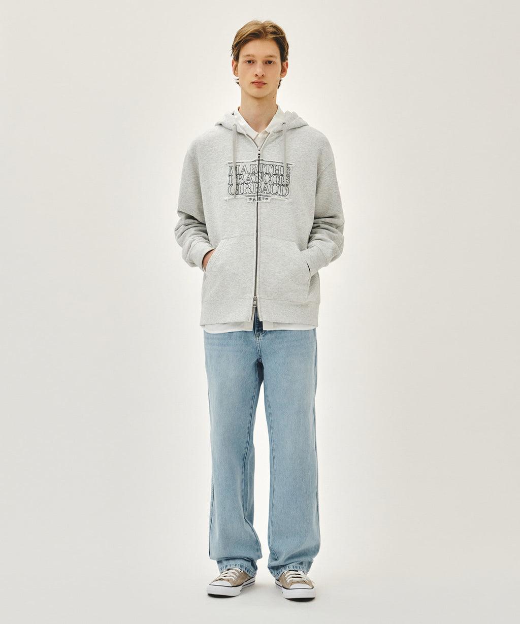 Marithe & Francois Girbaud - Classic Logo Applique Hoodie Zipup (Light Heather Gray) product image 5 | TRAB K-Fashion Australia