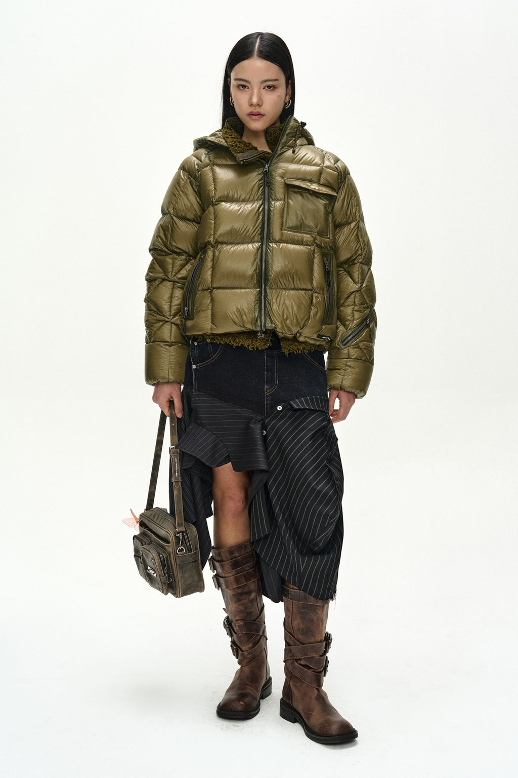 Andersson Bell - Unisex Torino Lightweight Down Jacket (Olive) product image 3 | TRAB K-Fashion Australia