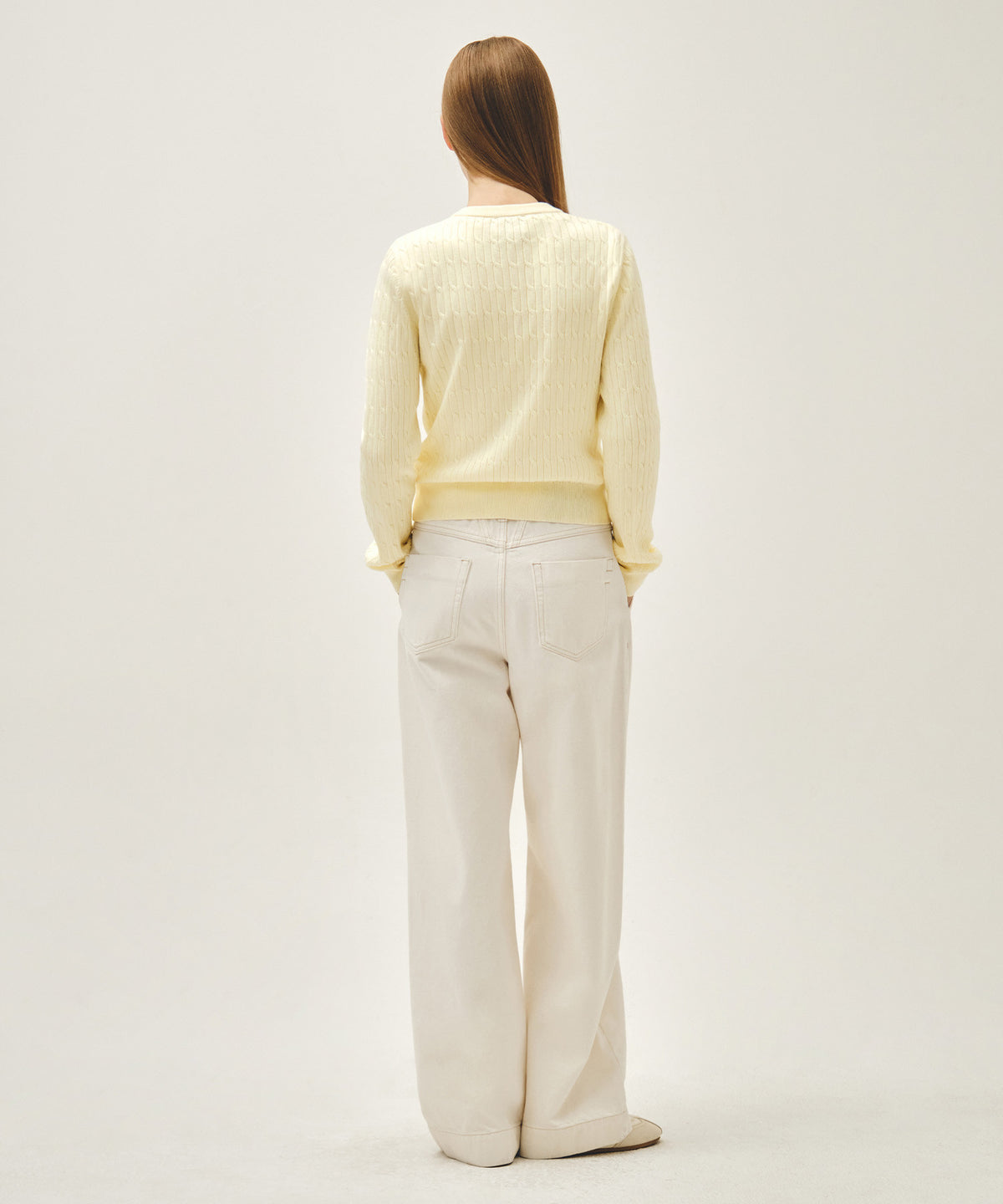 Marithe & Francois Girbaud - Low-waist Tuck Wide Denim Pants (Ecru) product image 5 | TRAB K-Fashion Australia