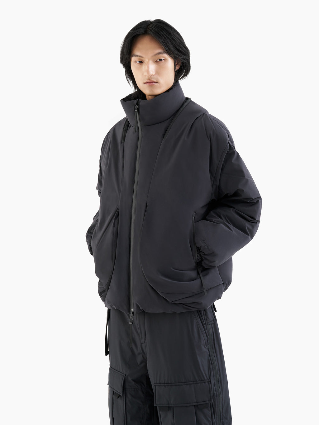 Jiyong Kim - Twisted Down Jacket (Black) product image 6 | TRAB K-Fashion Australia