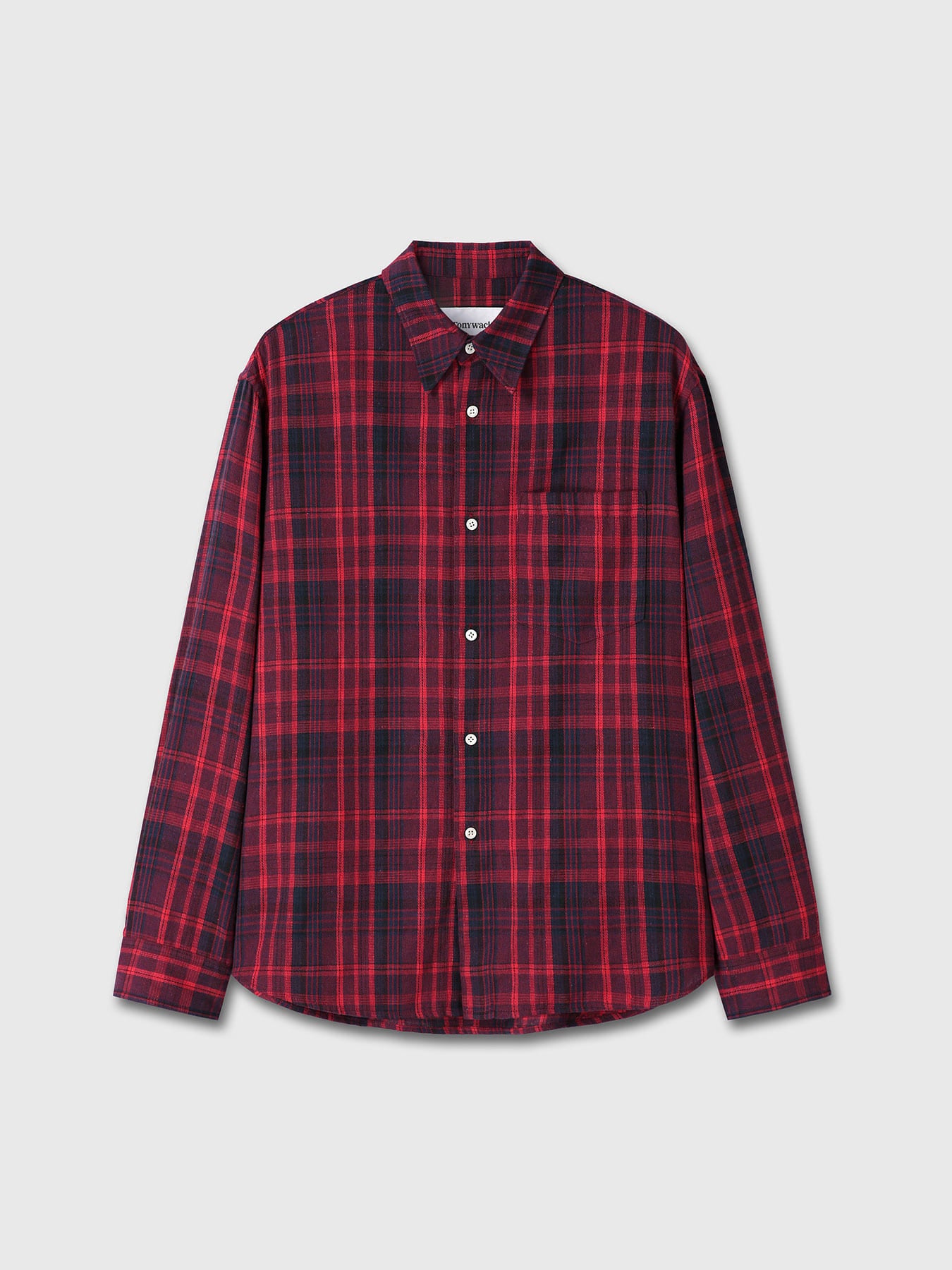 Tonywack - Washed Cotton Blend Check Shirt (Red/Blue) product image 10 | TRAB K-Fashion Australia
