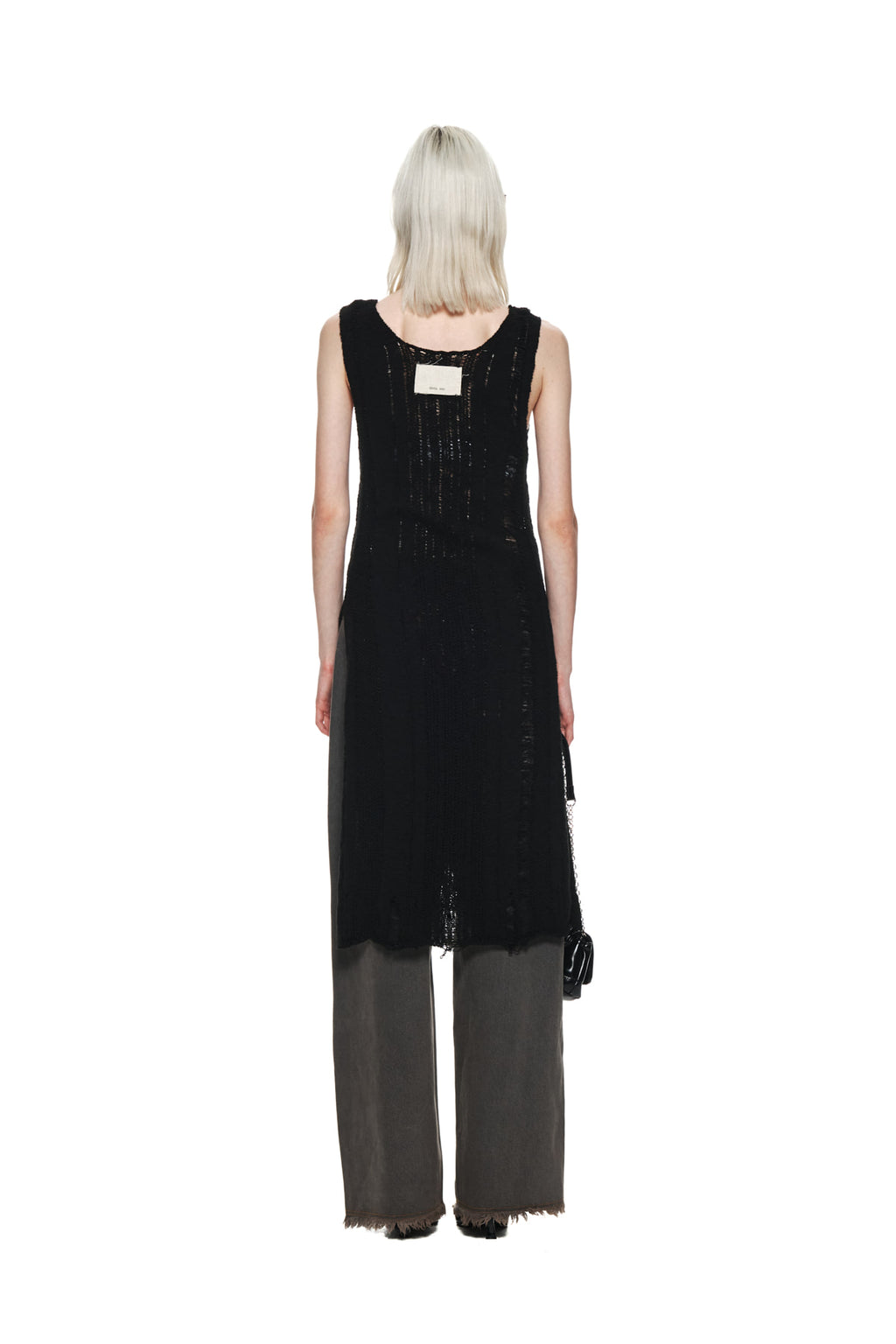 Matin Kim - Stripe Chunky Knit Dress (Black) product image 7 | TRAB K-Fashion Australia