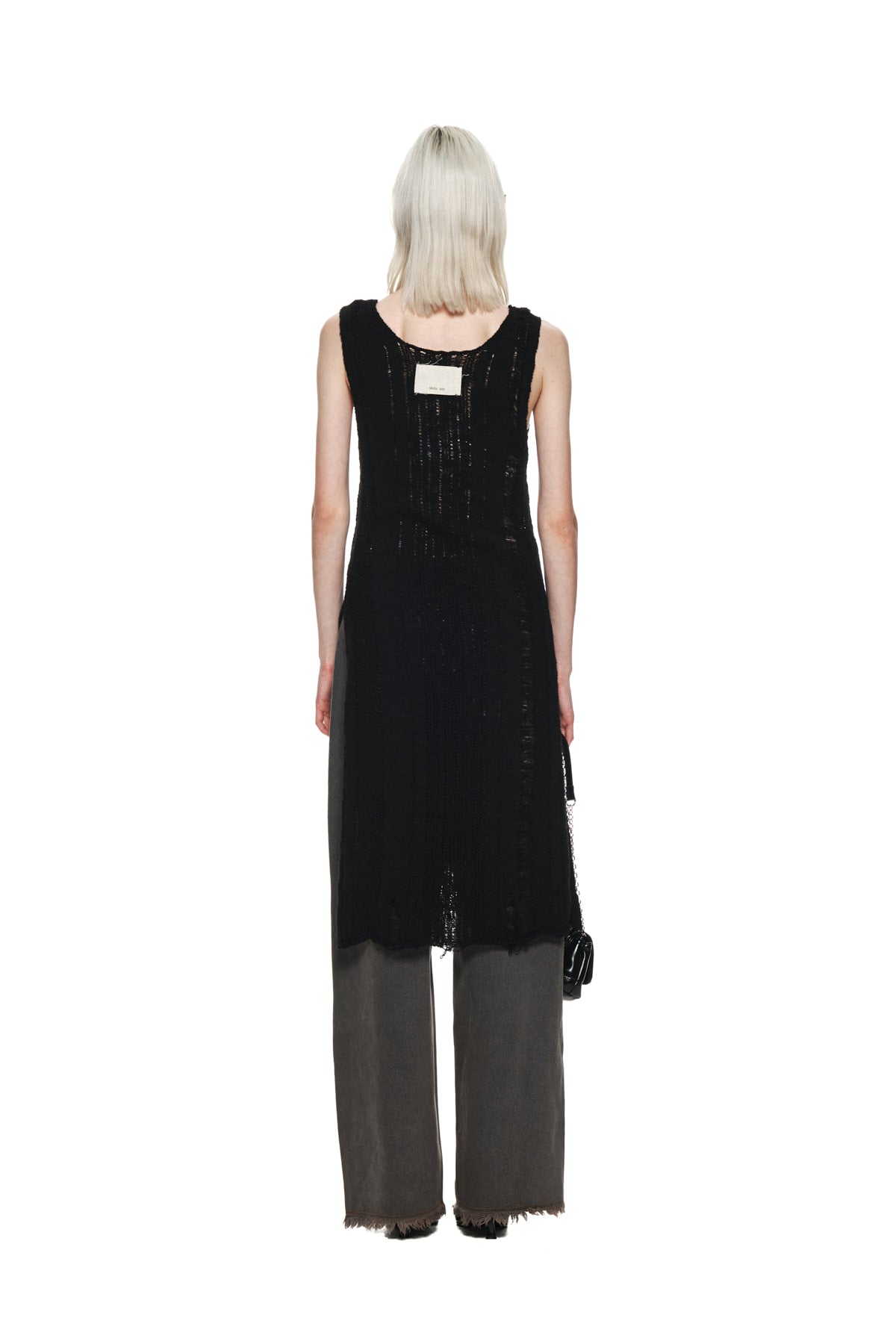 Matin Kim - Stripe Chunky Knit Dress (Black) product image 7 | TRAB K-Fashion Australia