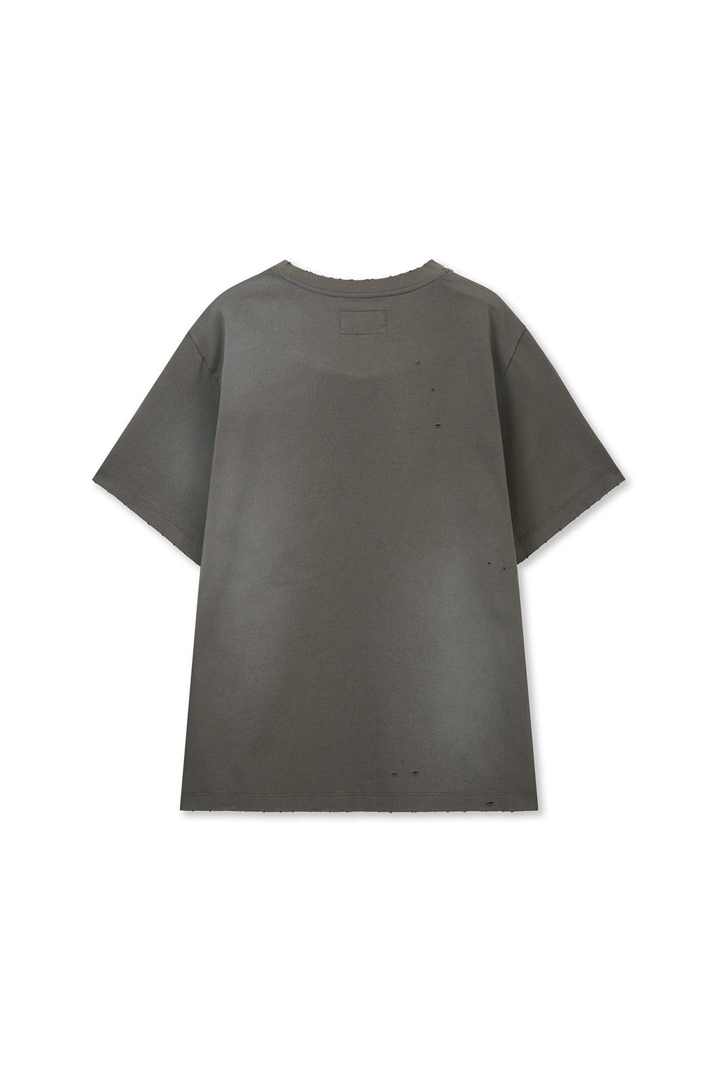 Matin Kim - Spray Washed Lettering Damaged Top (Charcoal) product image 2 | TRAB K-Fashion Australia