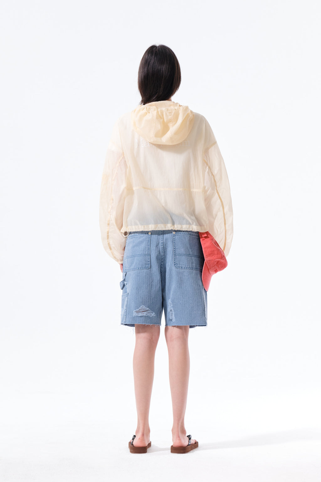 Matin Kim - Back Logo Hoody Windbreaker (Cream) product image 9 | TRAB K-Fashion Australia