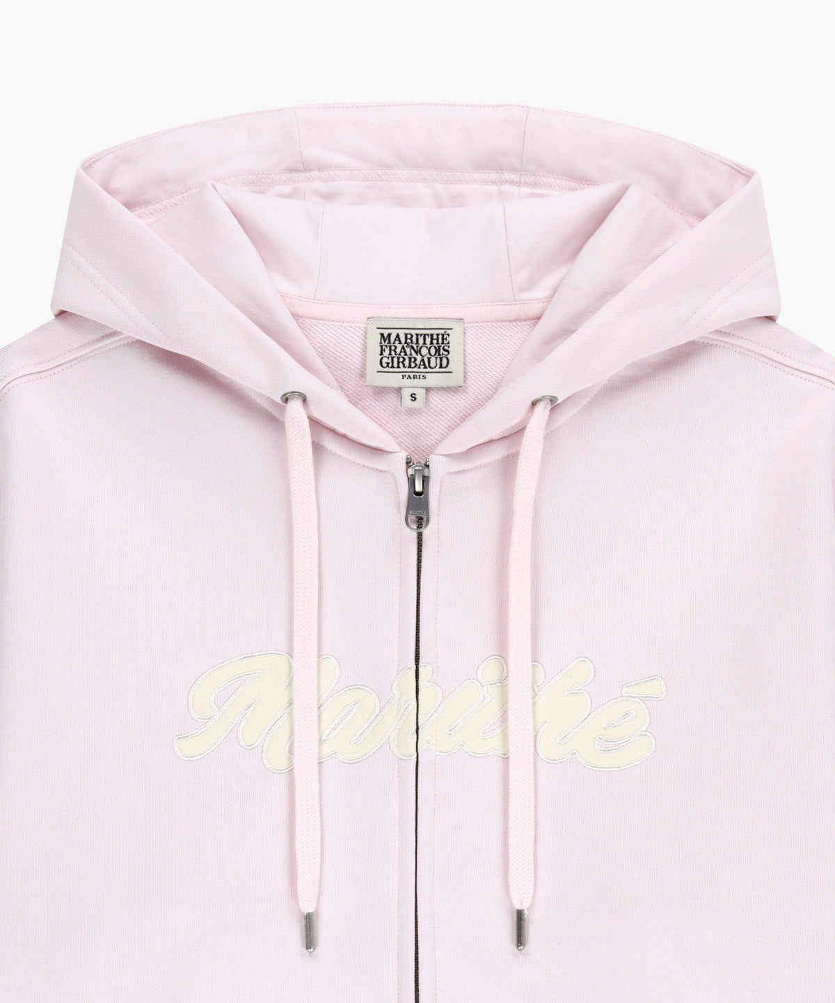 Marithe & Francois Girbaud - Regular Logo Applique Oversized Hoodie Zipup (Light Pink) product image 3 | TRAB K-Fashion Australia