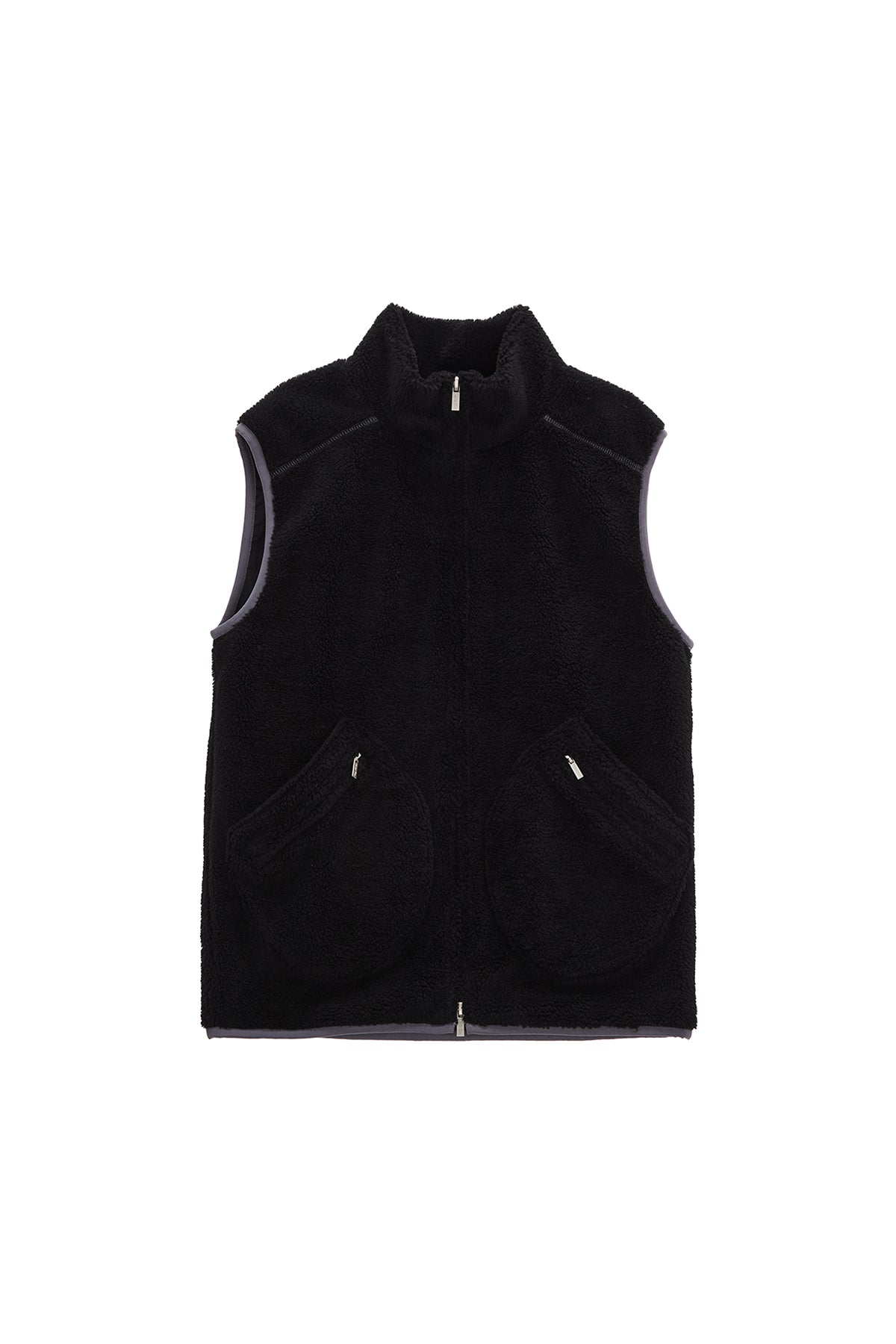 Matin Kim - Round Pocket Fleece Vest (Black) product image 1 | TRAB K-Fashion Australia
