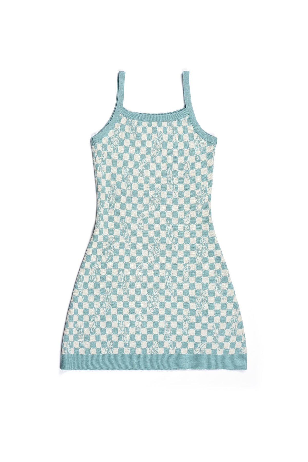 Ioedle - Checkerboard Illusion Sleeveless Knit Dress (Mint) product image 3 | TRAB K-Fashion Australia