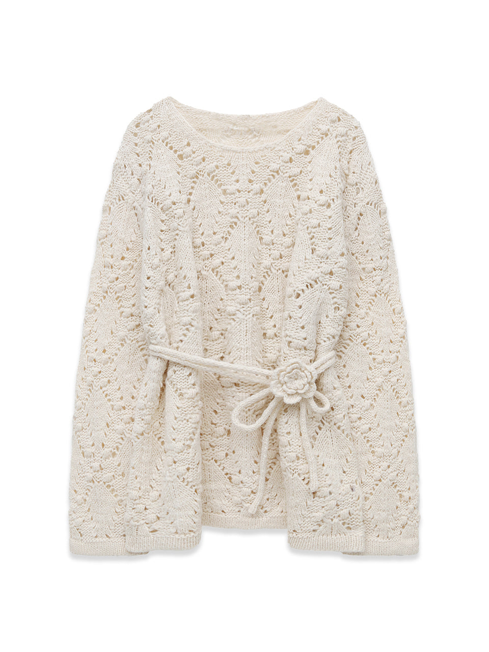 Margarin Fingers - Corsage Pointelle Pullover (Ivory) product image 2 | TRAB K-Fashion Australia