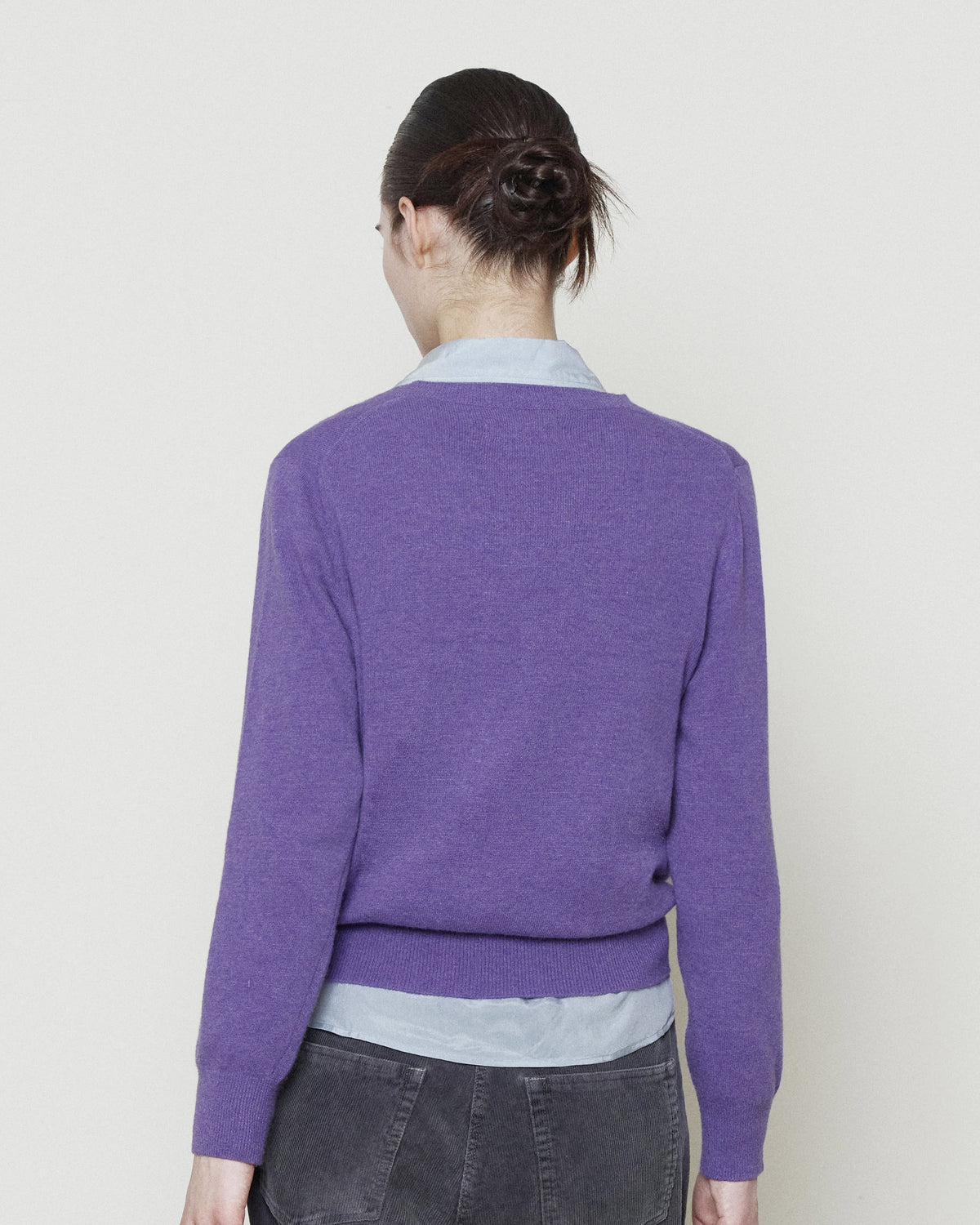 Brownyard - Extra Super Fine V Neck Knit (Purple) product image 3 | TRAB K-Fashion Australia