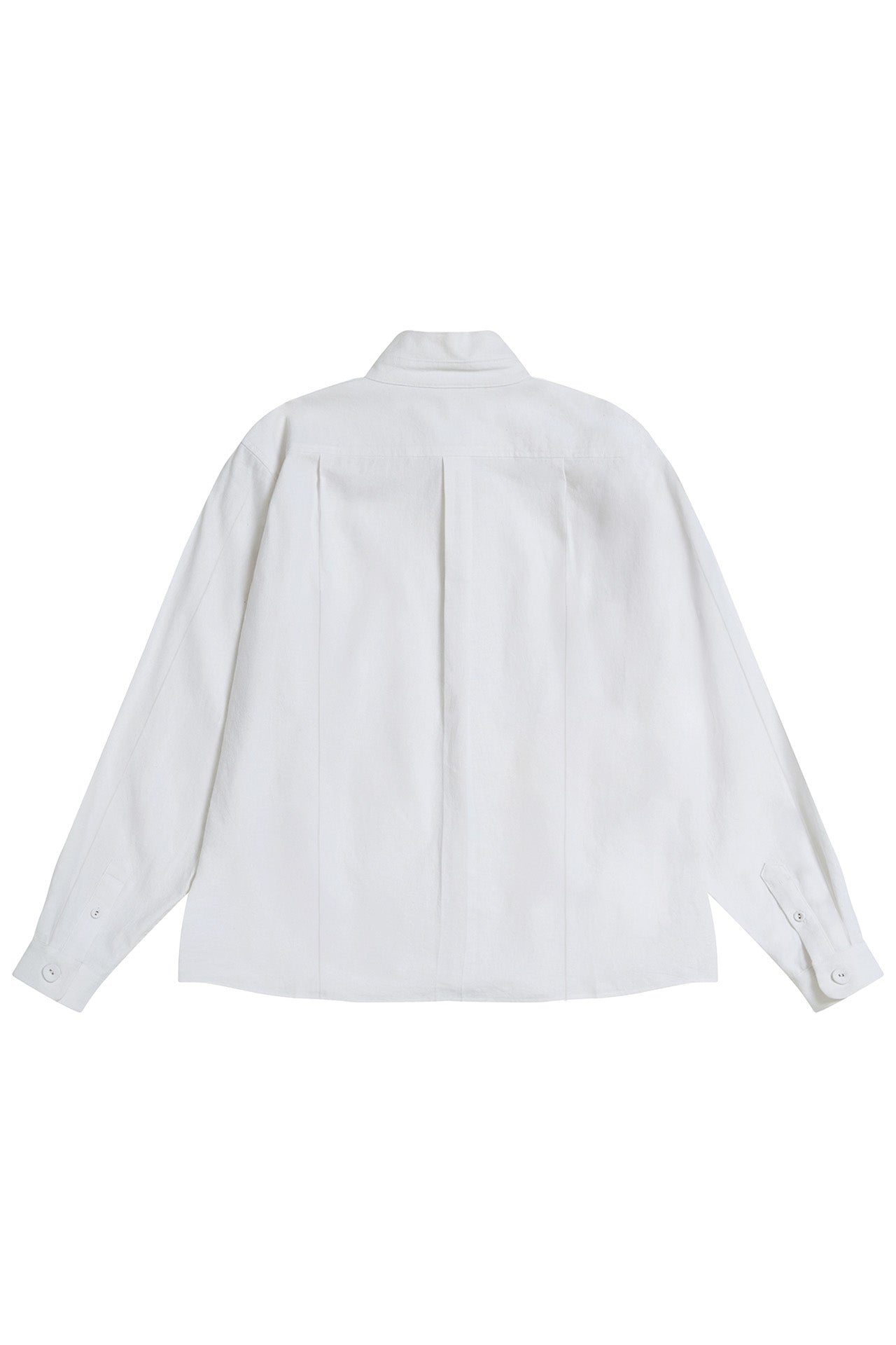 STU - Stand Collar Crease Shirt (White) product image 18 | TRAB K-Fashion Australia