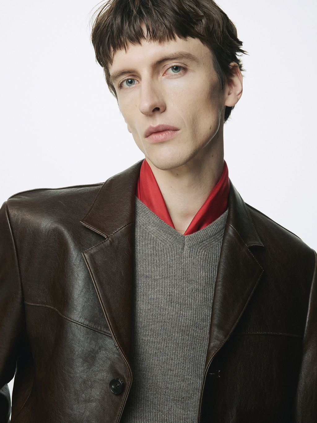Tonywack - Vegetable Lamb Leather Blazer Jacket (Brown) product image 8 | TRAB K-Fashion Australia