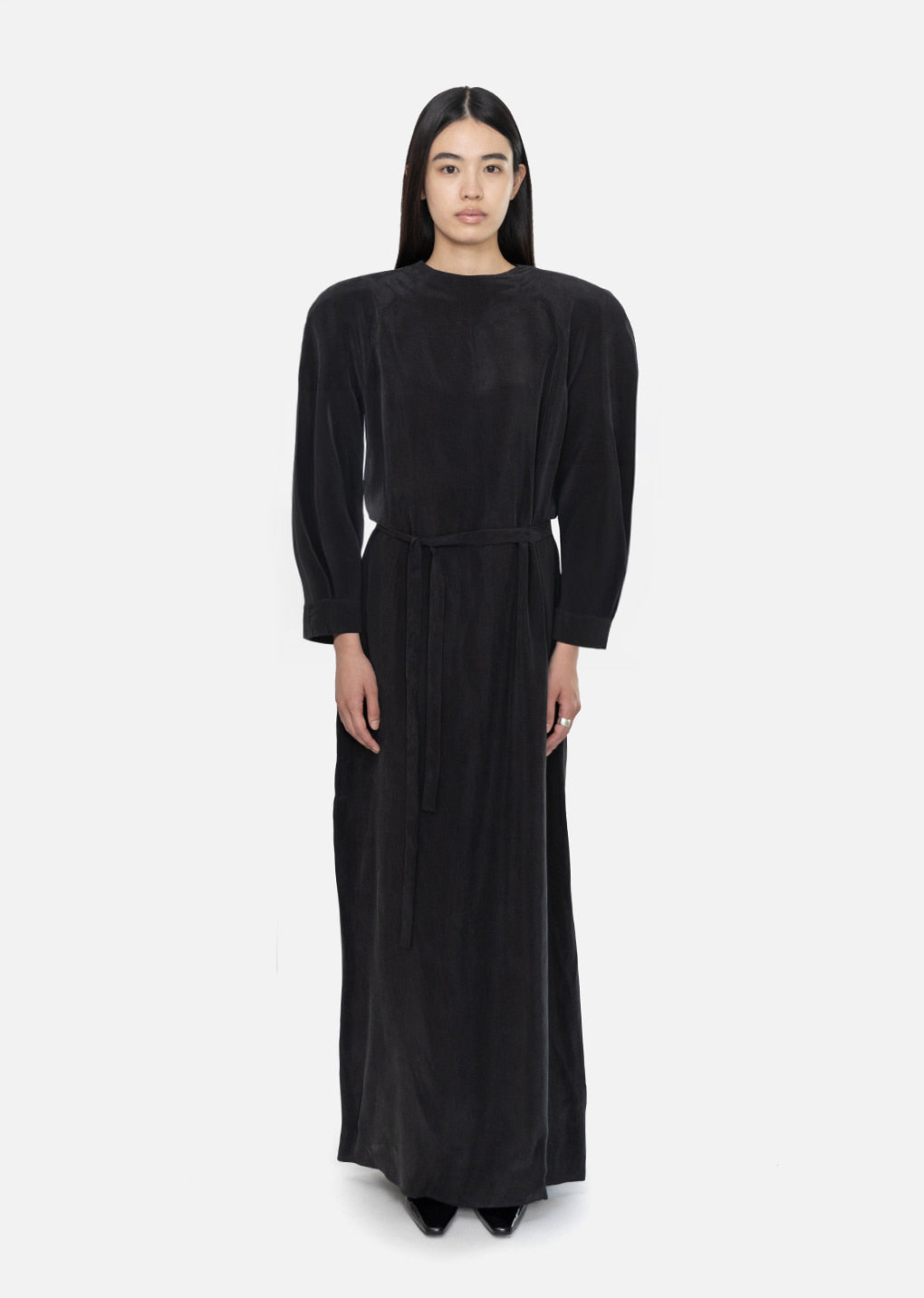 Amomento - Cupro Raglan Dress (Black) product image 2 | TRAB K-Fashion Australia