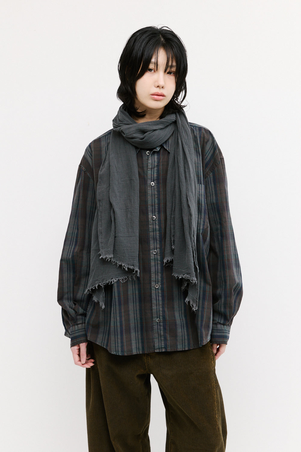 Hatchingroom - Crinkle Gauze Scarf (Dyed Grey) product image 10 | TRAB K-Fashion Australia