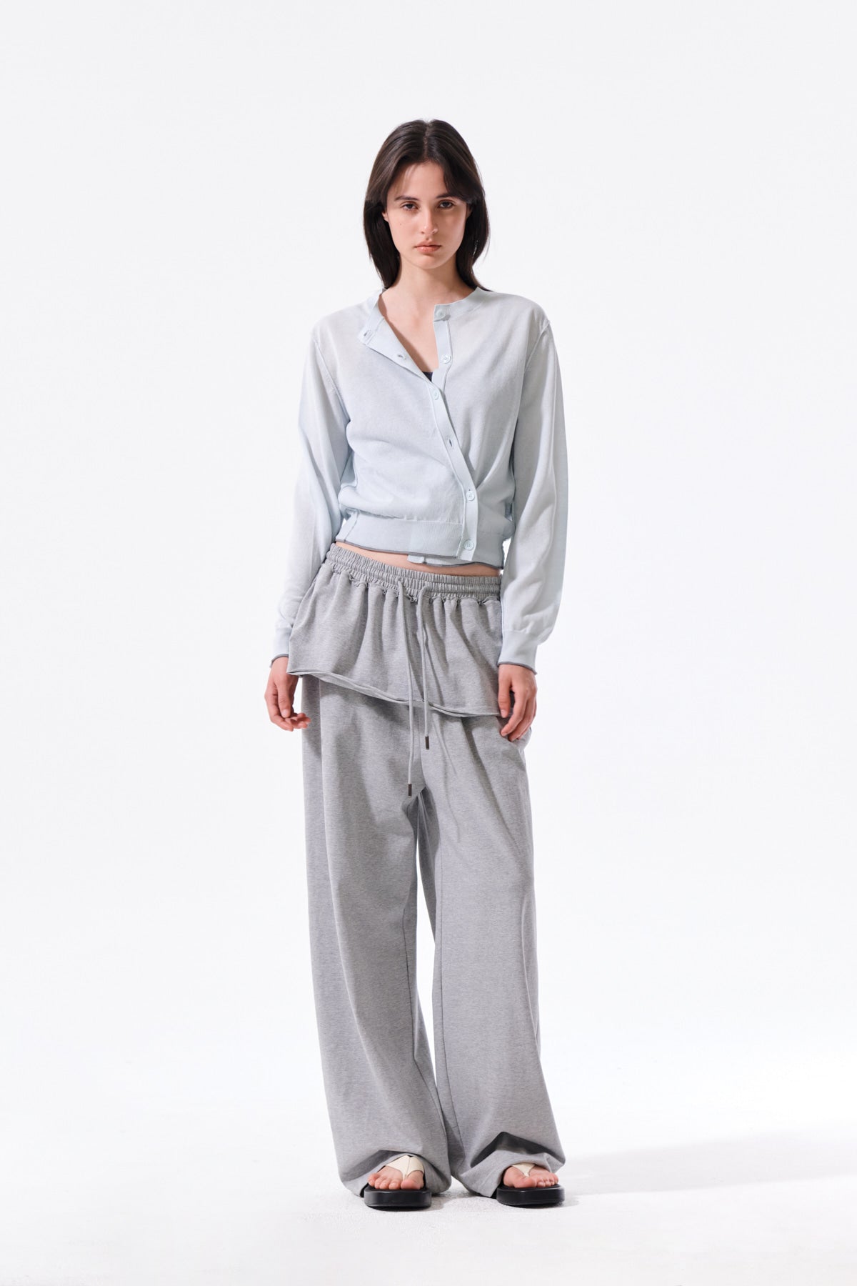Matin Kim - Back Logo Sheer Cardigan (Light Blue) product image 10 | TRAB K-Fashion Australia