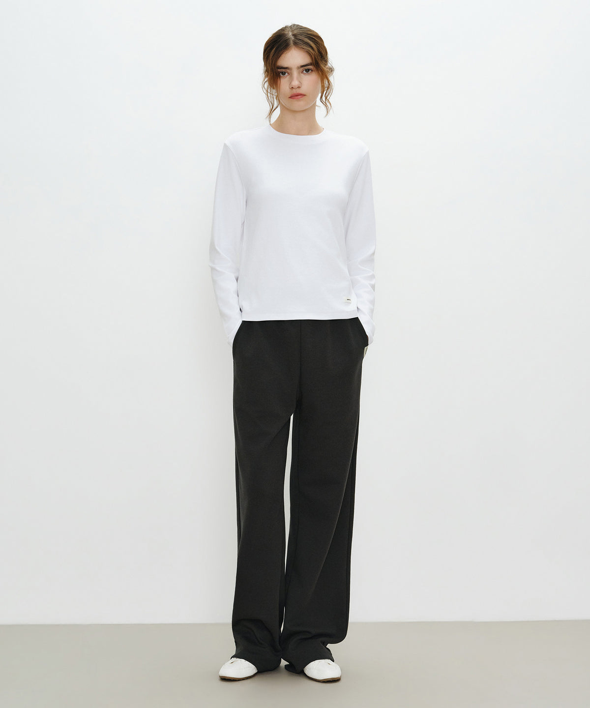 Marithe & Francois Girbaud - Basic Fold-over Sweat Pants (Charcoal) product image 4 | TRAB K-Fashion Australia