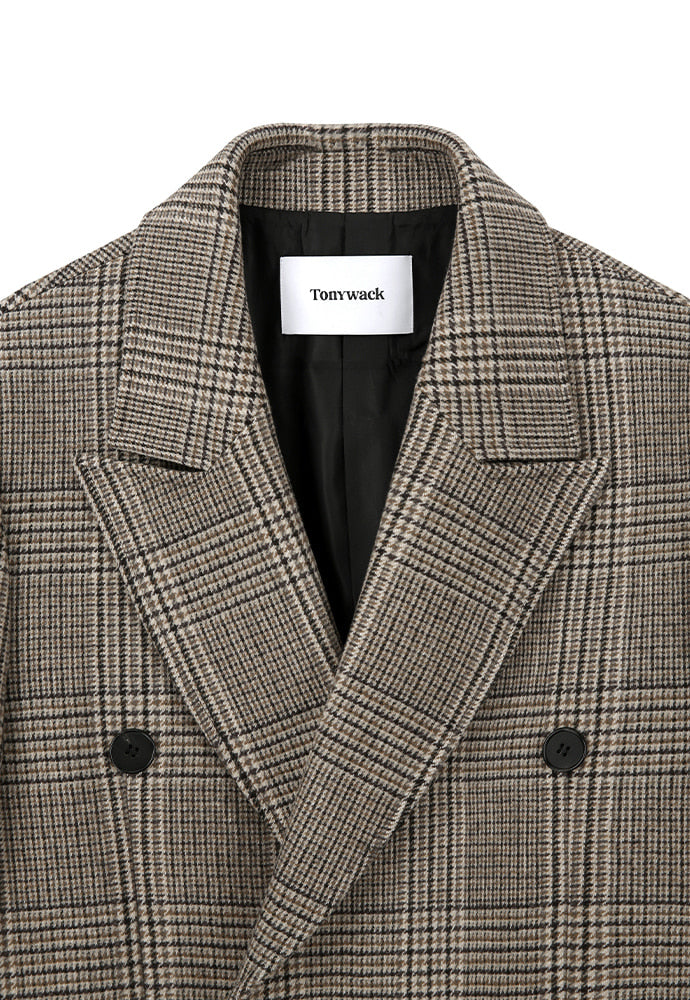 Tonywack - Crudo Cashmere Double Coat (Beige Prince Of Wales Check) product image 8 | TRAB K-Fashion Australia