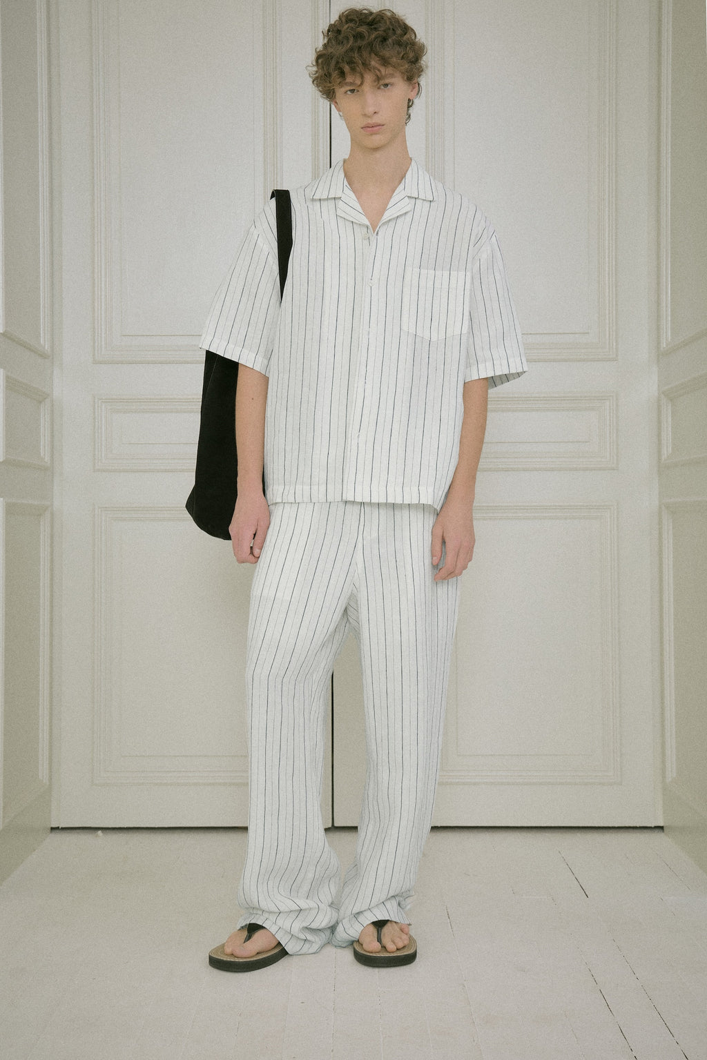 Stu - Stripe Linen Pants (White) product image 12 | TRAB K-Fashion Australia