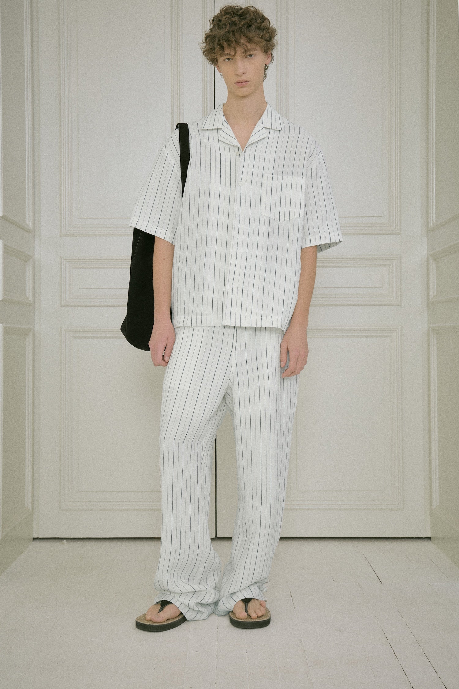 Stu - Stripe Linen Pants (White) product image 12 | TRAB K-Fashion Australia