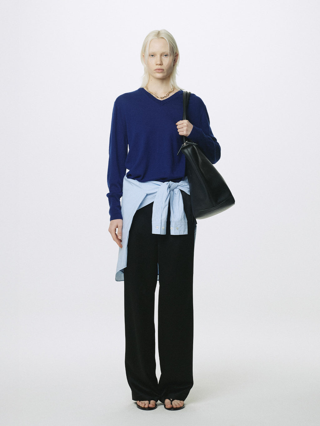 Tonywack - Airy Cashmere V-Neck (Blue) product image 1 | TRAB K-Fashion Australia