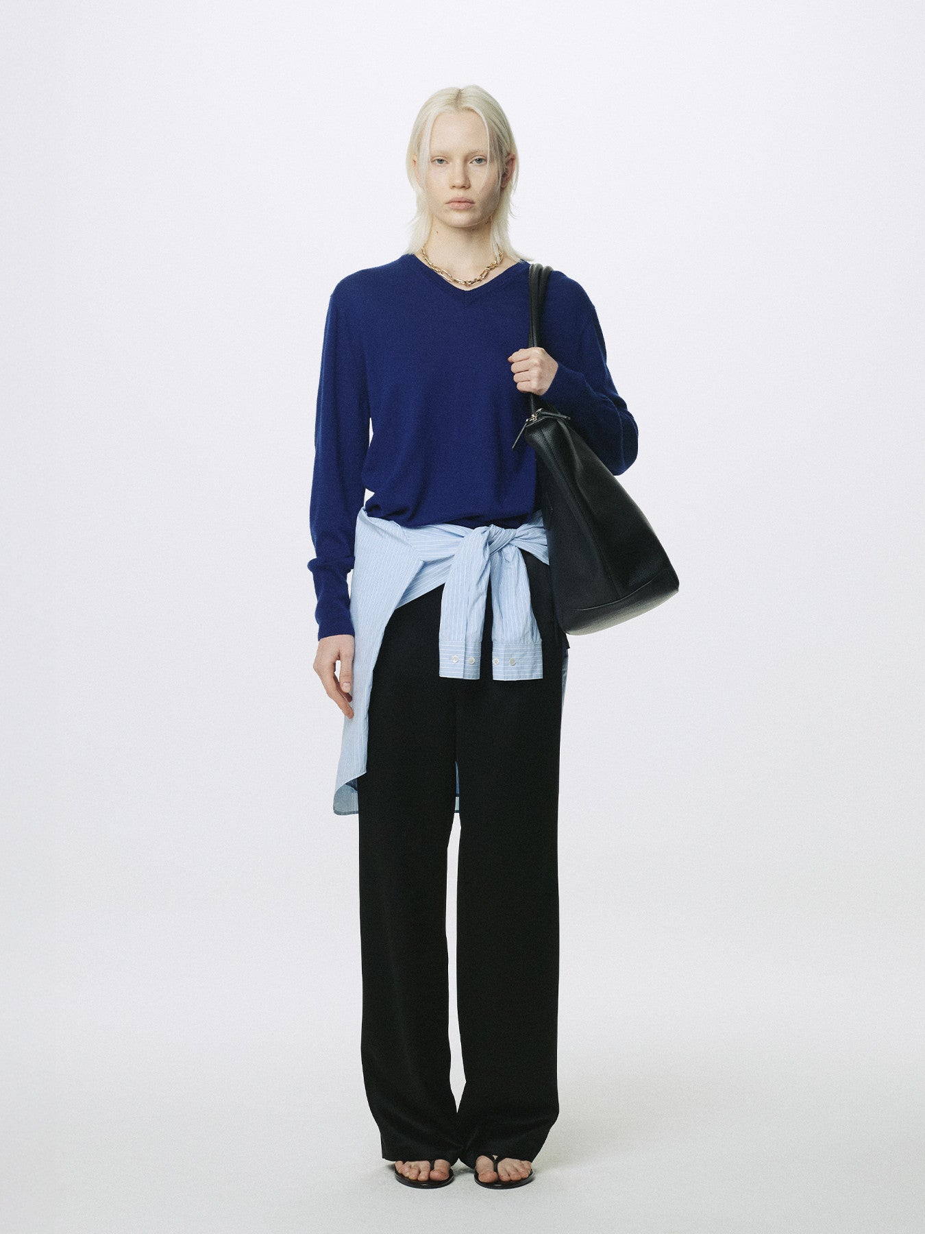 Tonywack - Airy Cashmere V-Neck (Blue) product image 1 | TRAB K-Fashion Australia