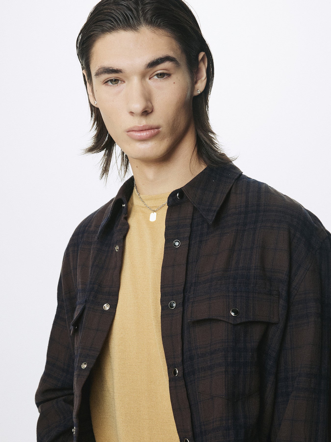 Tonywack - Wool And Cotton Checked Shirt Jacket Japanese Fabric (Brown) product image 9 | TRAB K-Fashion Australia