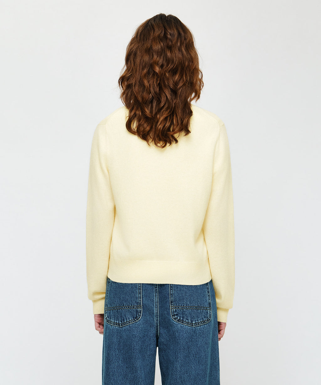 Marithe & Francois Girbaud - Small Classic Logo Round Neck Cardigan Set Up (Ivory) product image 3 | TRAB K-Fashion Australia