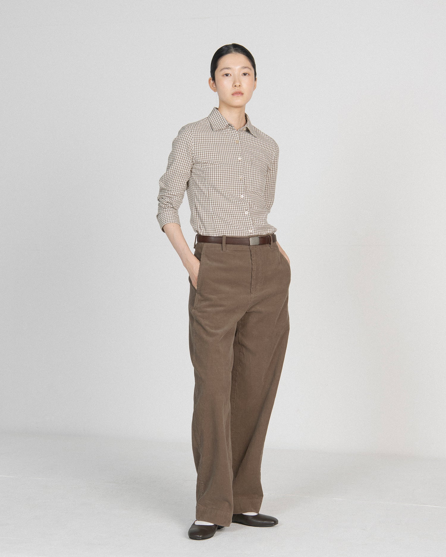 Brownyard - Slim Check Shirt (Brown Check) product image 1 | TRAB K-Fashion Australia