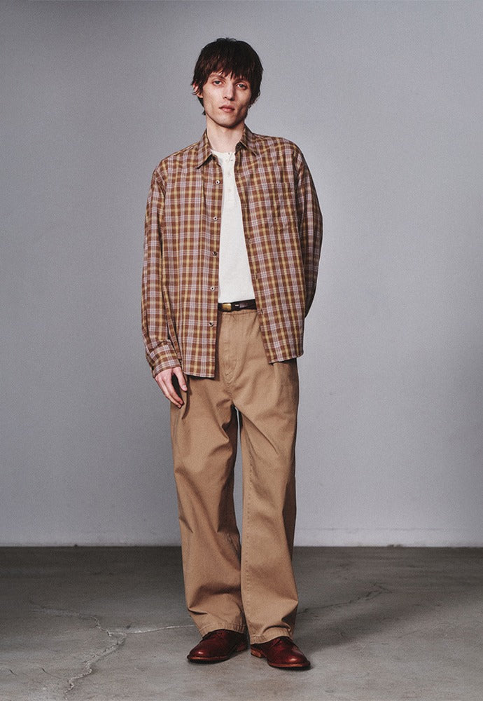 Art if acts - French Check Shirt (Brown/Blue) product image 1 | TRAB K-Fashion Australia