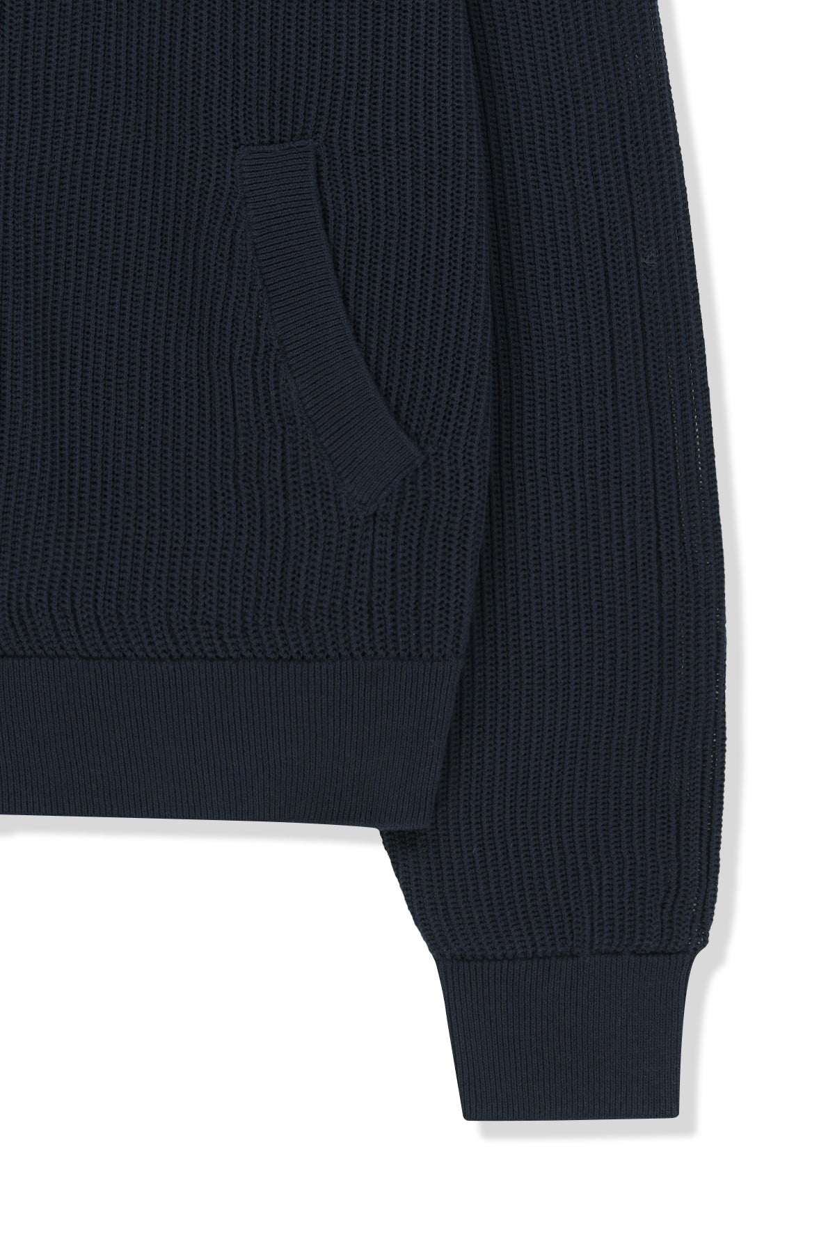 Matin Kim - Back Logo Jacquard Mesh Knit Zip Up (Navy) product image 5 | TRAB K-Fashion Australia